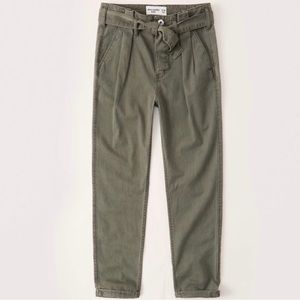 Abercrombie High Rise Girls Pants paperbag waist NWT